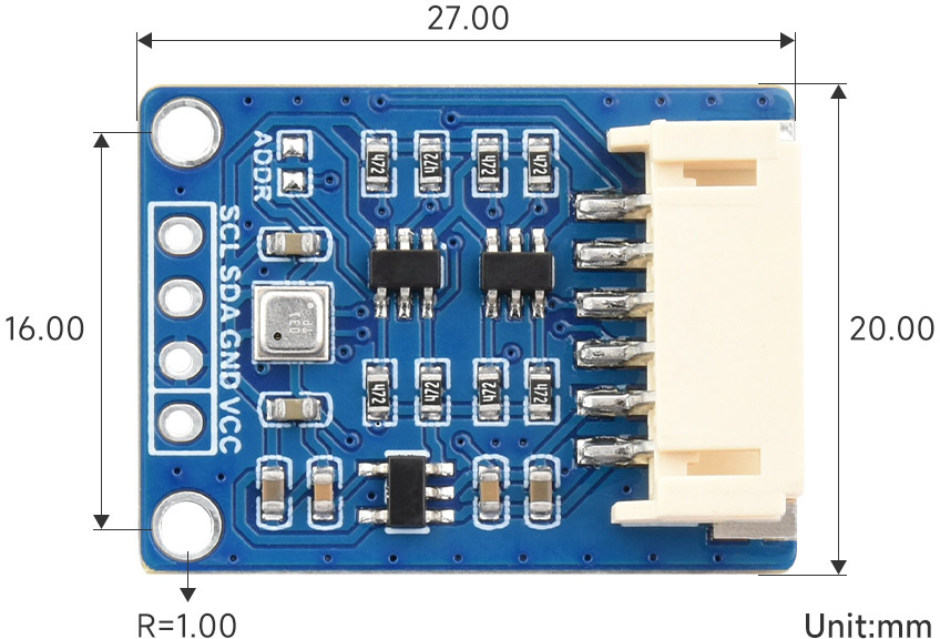 Габаритные размеры Waveshare BME680, BME688