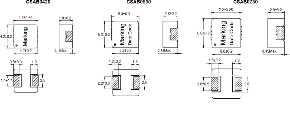 Габаритные размеры серии CDCSAB